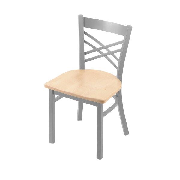 620 Catalina 18" Chair with Anodized Nickel Finish and Natural Maple Seat